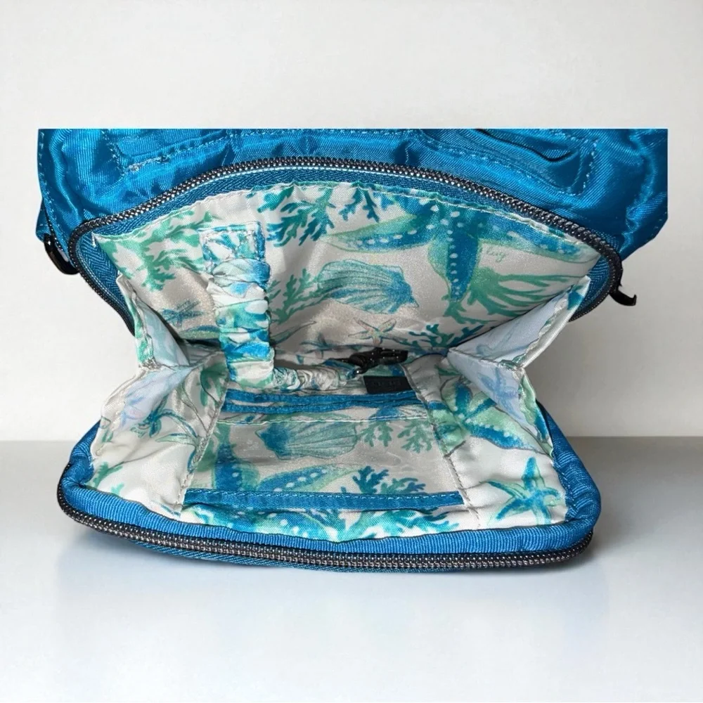 Lug RFID Ocean Blue Skeeter crossbody with charm bar and adjustable strap - Picture 5 of 7